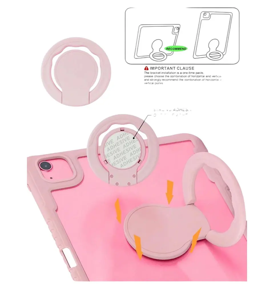 Carcasa Protectora con Soporte Para iPad Air 13 M3 Rosado 6