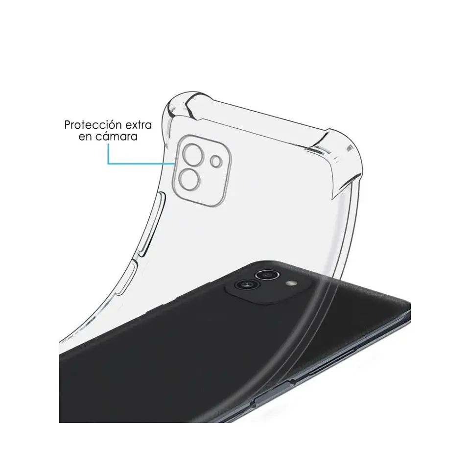 Carcasa Para Samsung A03 Normal Transparente Reforzada 3