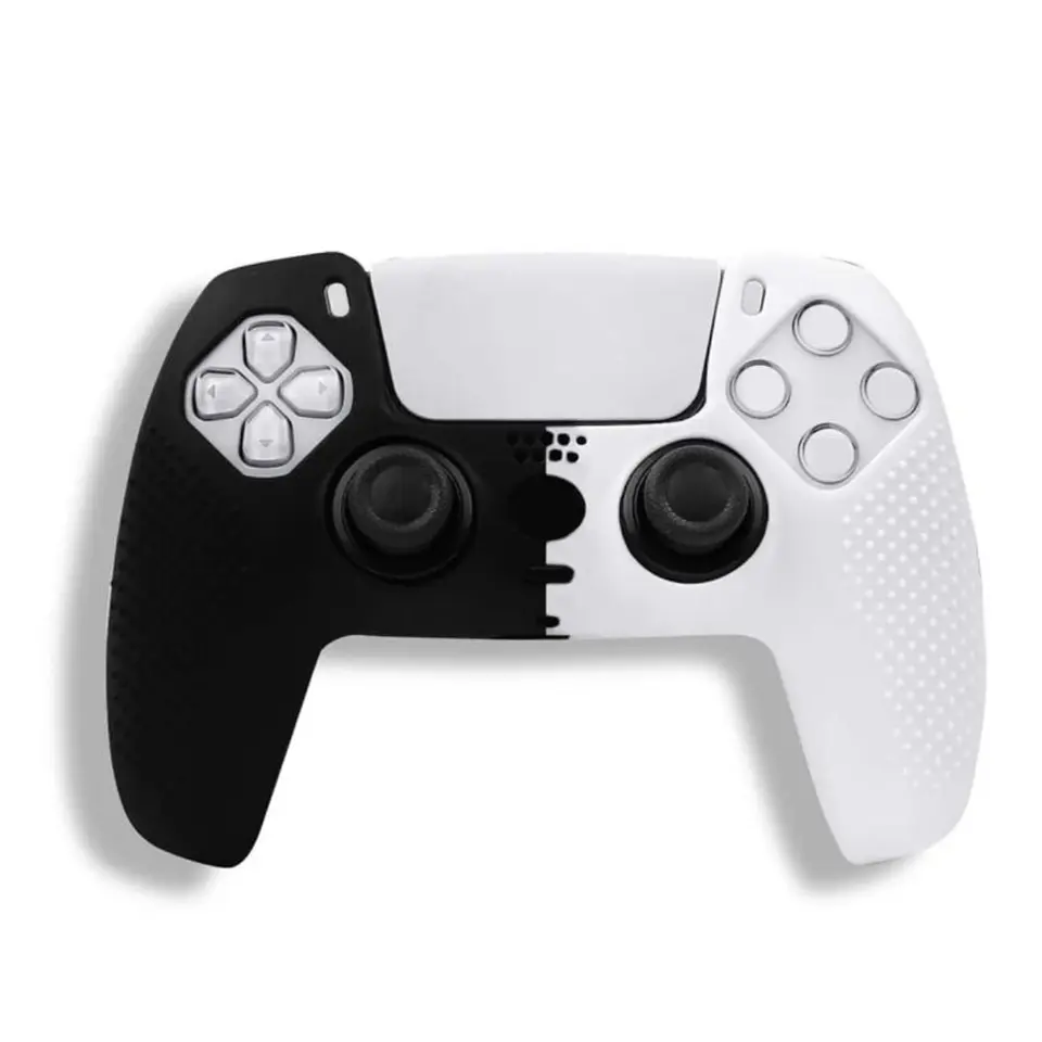 Funda Protectora Para Mando Playstation Ps4 Blanco Con Negro 1