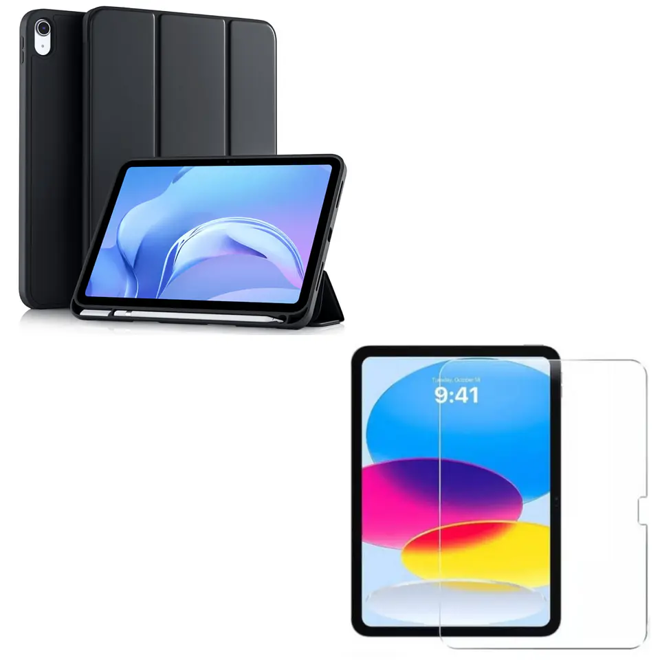 Carcasa Smart Cover Para iPad A16 11th 2025 Negro + Mica 1