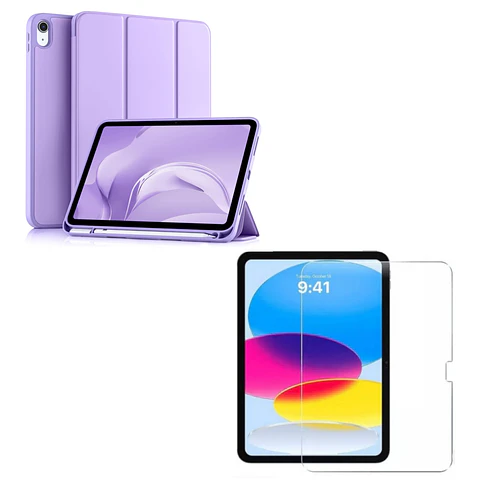 Carcasa Smart Cover Para iPad A16 11th 2025 Lila + Mica