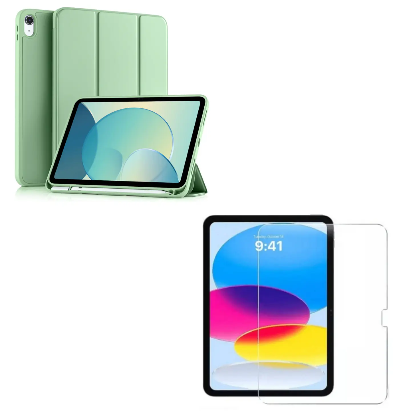Carcasa Smart Cover Para iPad A16 11th 2025 Verde + Mica 1