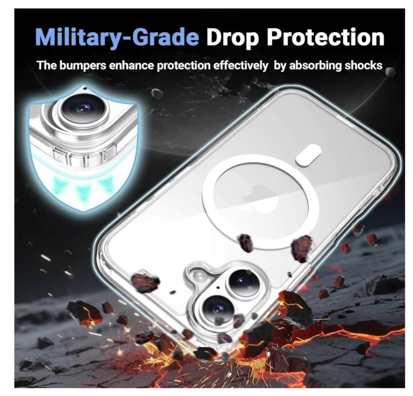 Carcasa Para iPhone 17 Transparente MagSafe + Mica 4