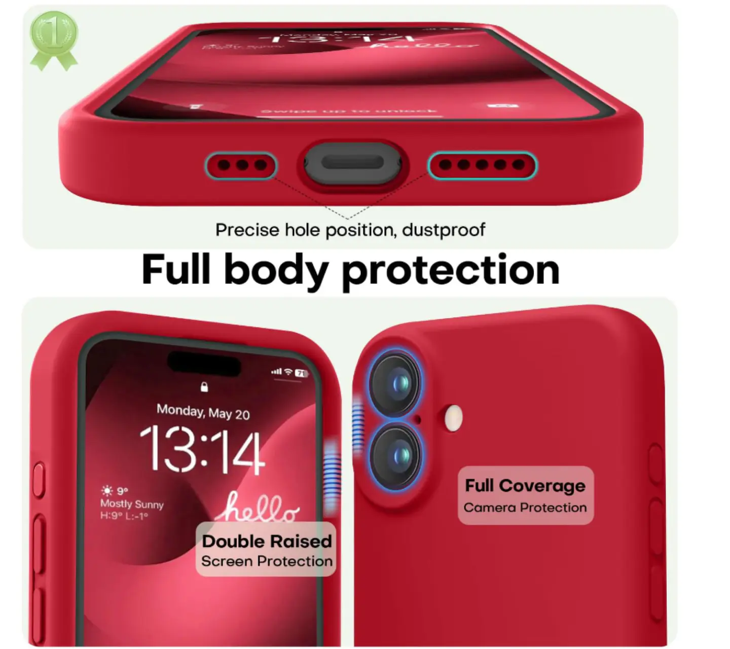 Carcasa Funda Para iPhone 17 Silicona Color + Mica 10