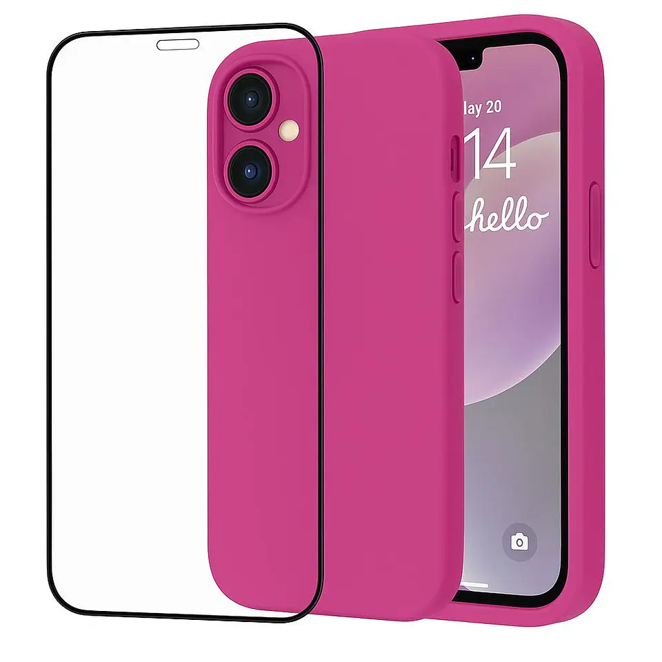 Carcasa Funda Para iPhone 17 Silicona Color + Mica 4