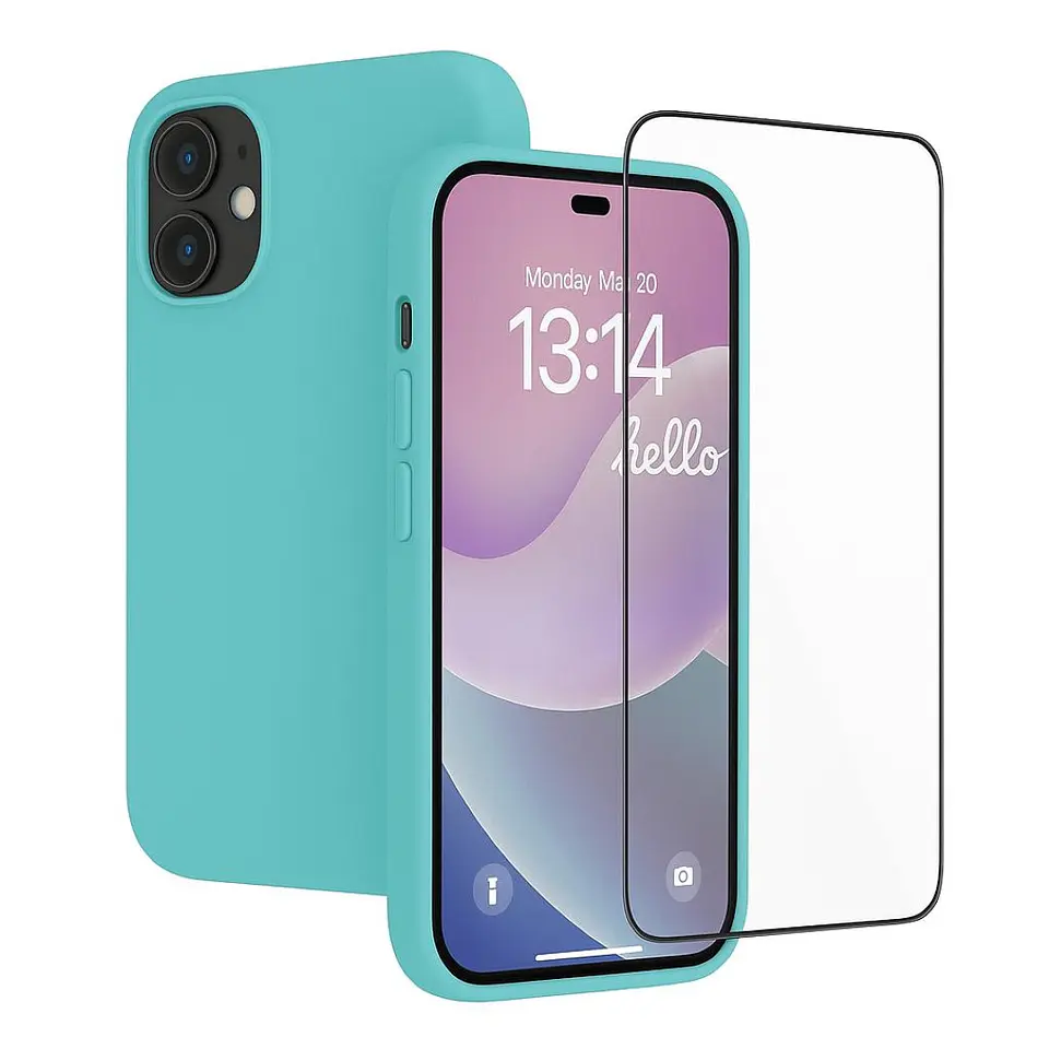 Carcasa Funda Para iPhone 17 Silicona Color + Mica 5