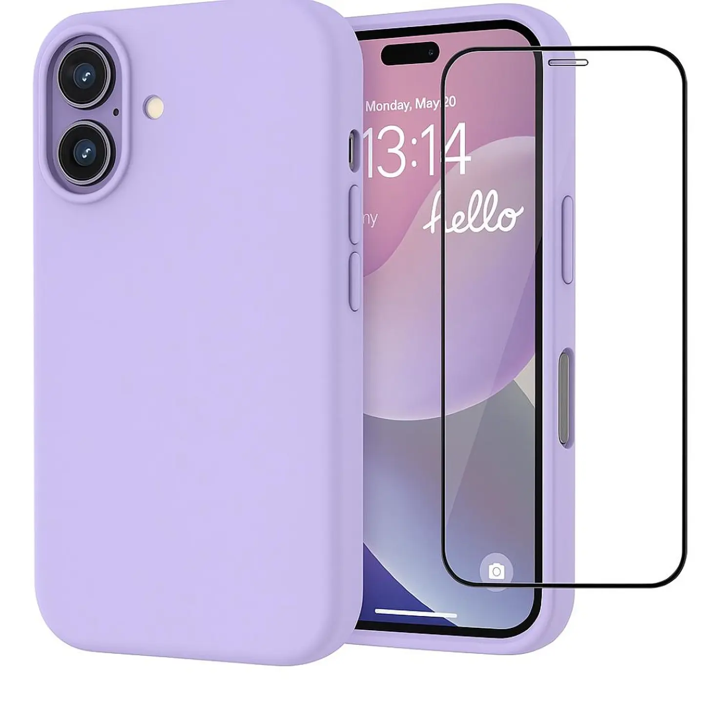 Carcasa Funda Para iPhone 17 Silicona Color + Mica 7