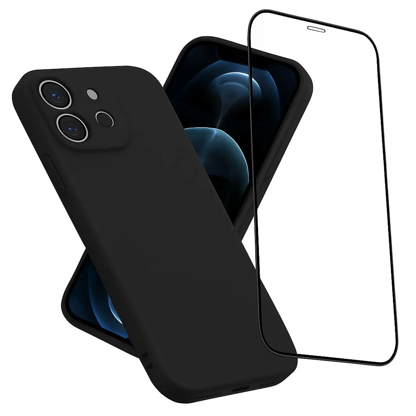 Carcasa Funda Para iPhone 17 Pro Silicona Color + Mica 2
