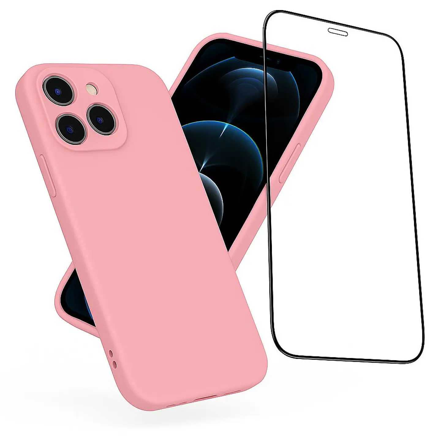 Carcasa Funda Para iPhone 17 Pro Silicona Color + Mica 6