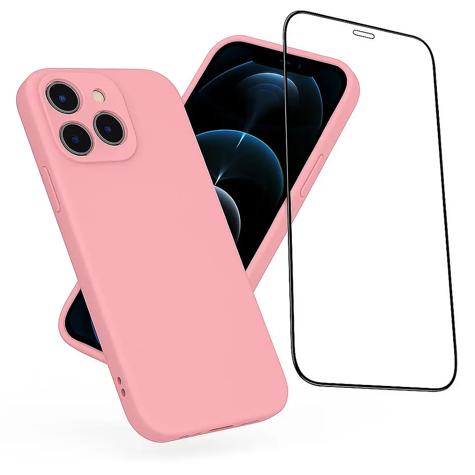 Carcasa Funda Para iPhone 17 Pro Max Silicona Color + Mica 6