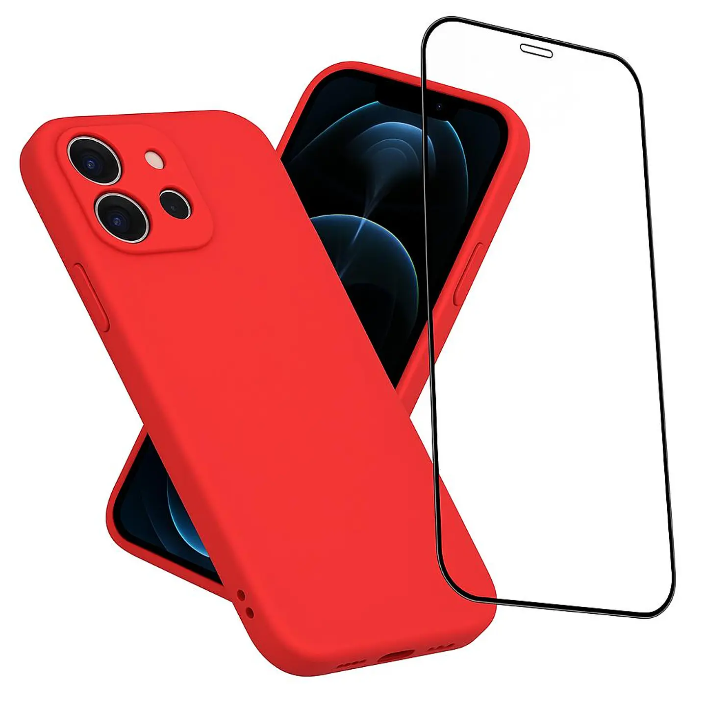 Carcasa Funda Para iPhone 17 Pro Max Silicona Color + Mica 8