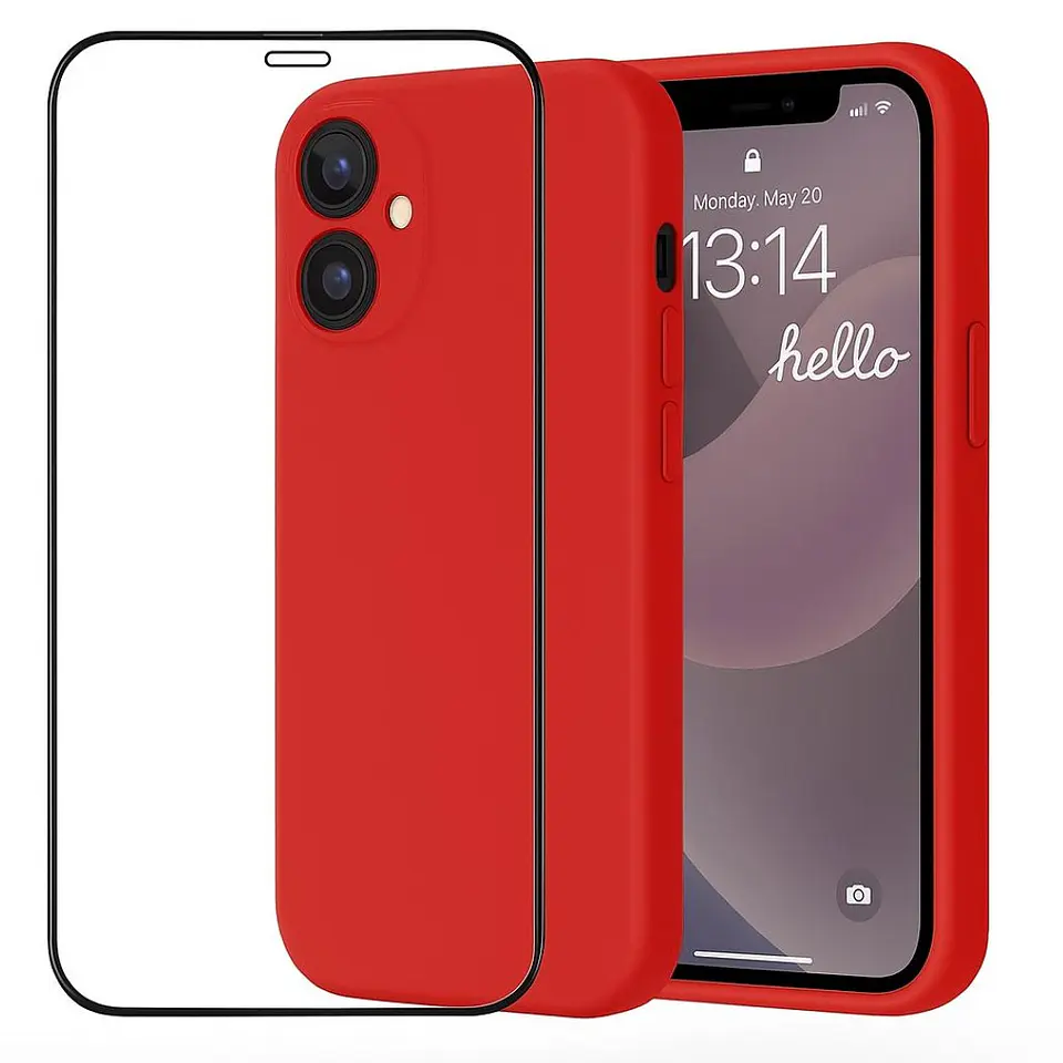 Carcasa Funda Para iPhone 17 Silicona Color + Mica 8