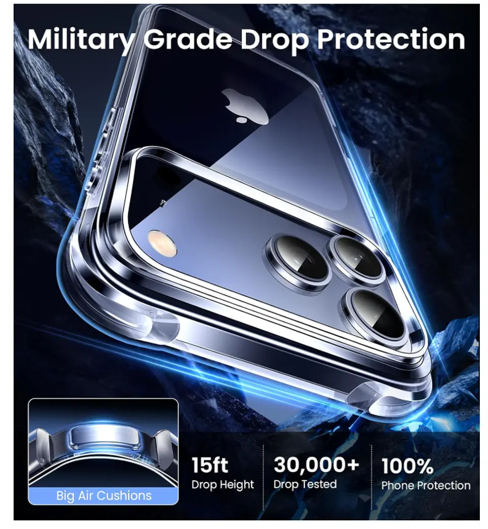 Carcasa Para iPhone 17 Pro Transparente Reforzada 3