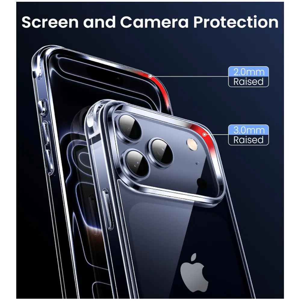 Carcasa Para iPhone 17 Pro Transparente Reforzada + Mica 4