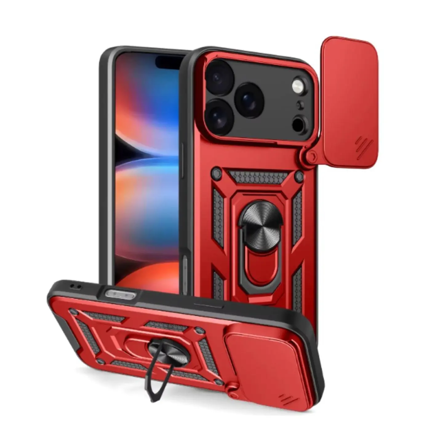 Carcasa Para iPhone 17 Anti Golpes Anillo Rojo 1