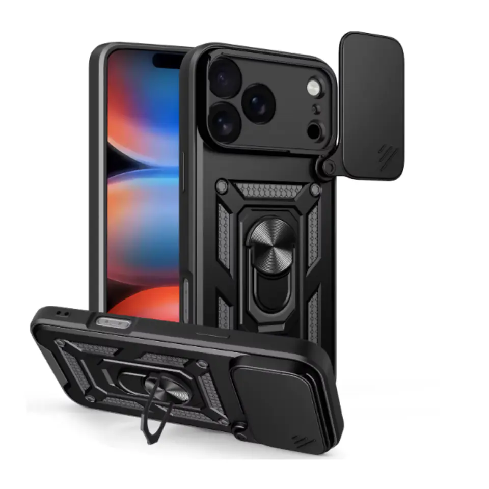 Carcasa Para iPhone 17 Anti Golpes Anillo Negro + Mica 4
