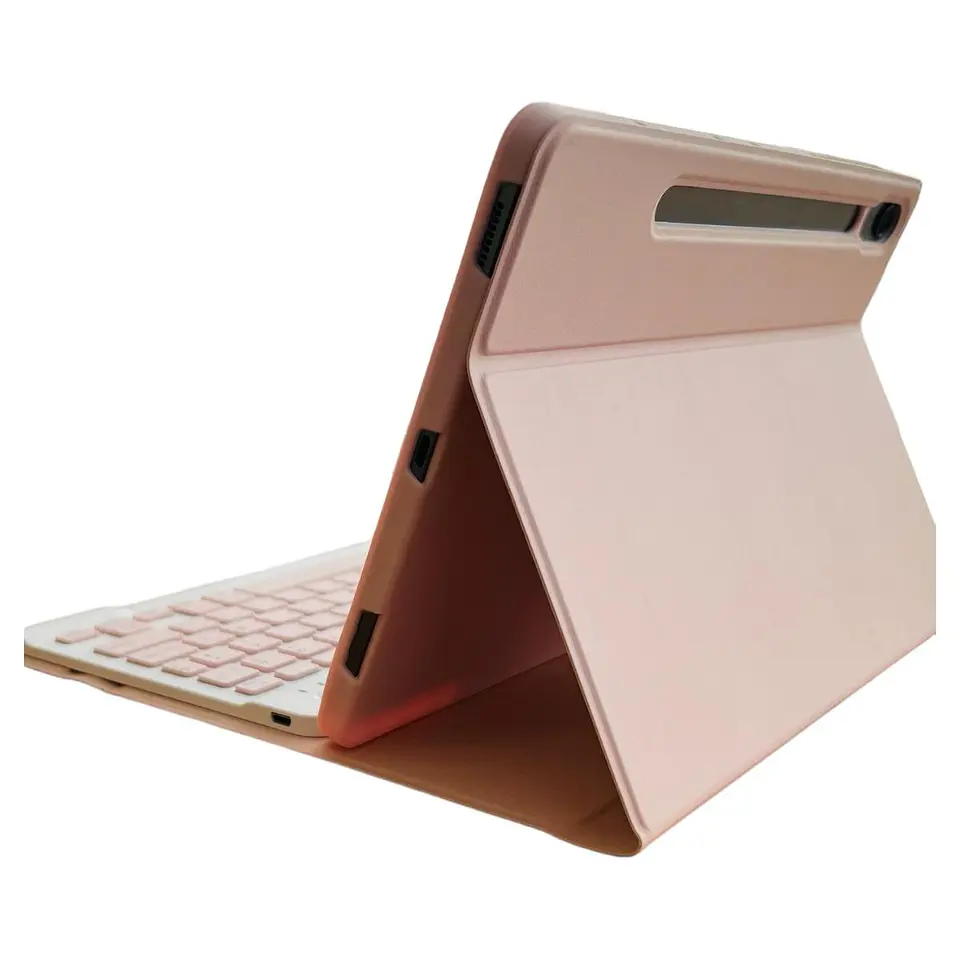 Funda Con Teclado Rosado Para Samsung S10 Lite Español 4