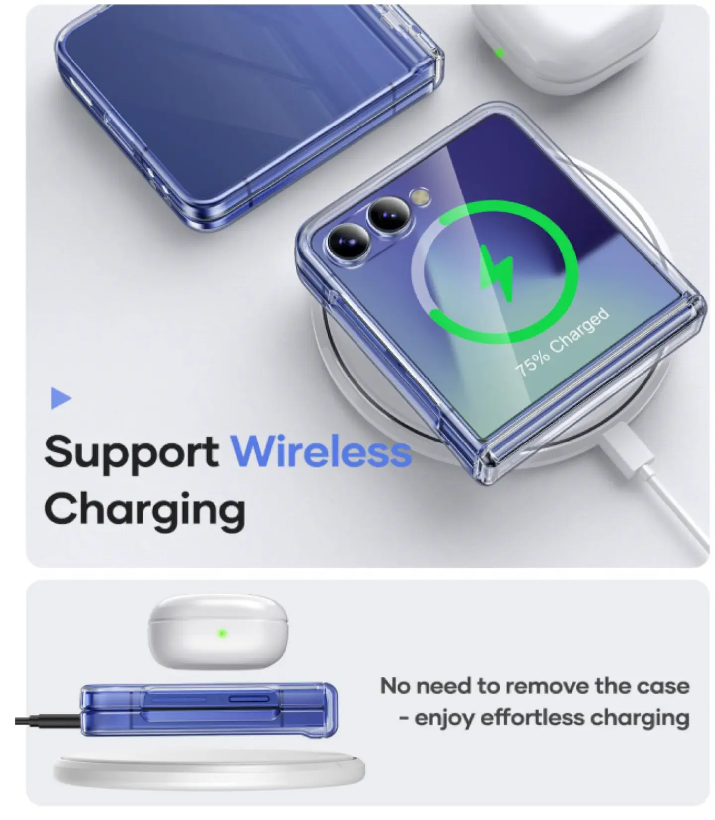 Carcasa Para Samsung Z Flip 7 Transparente Con Bisagra 6