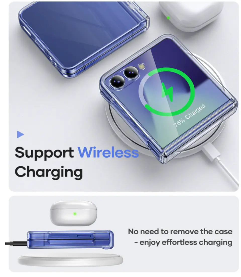 Carcasa Para Samsung Z Flip 7 Transparente Con Bisagra 6