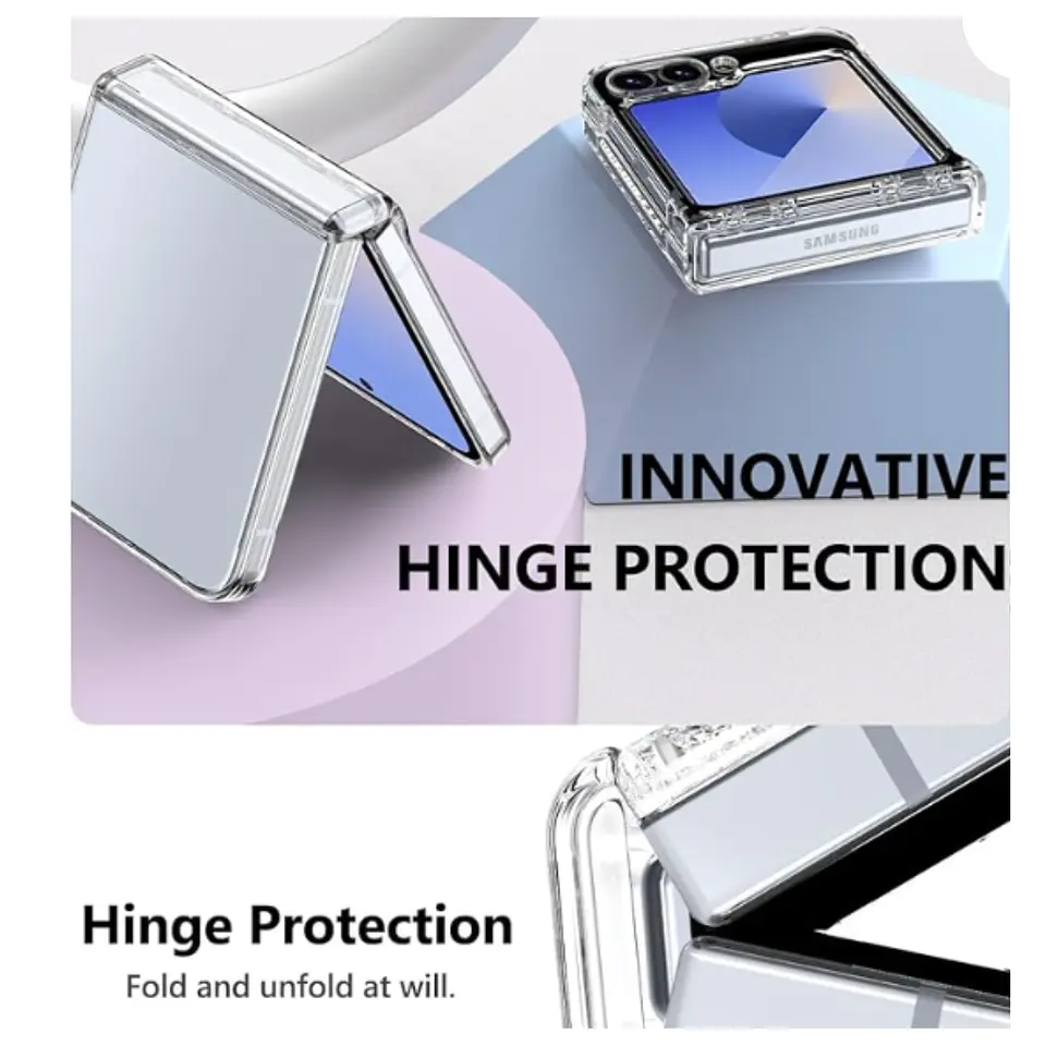 Carcasa Para Samsung Z Flip 7 FE Transparente Con Bisagra 4
