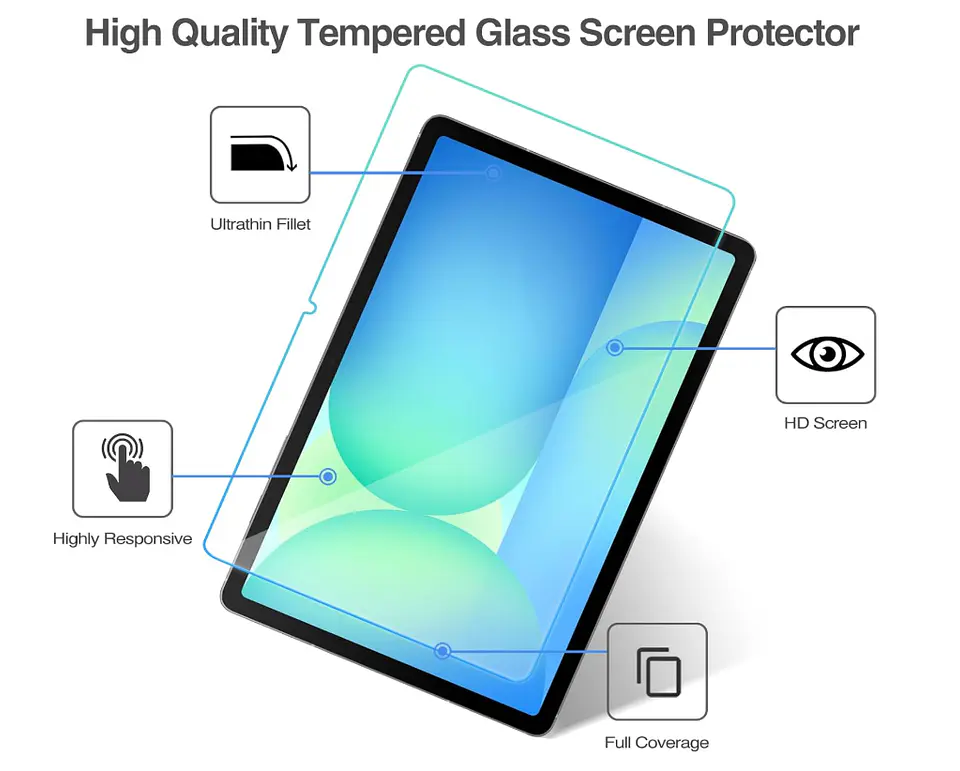 Mica Lámina De Vidrio Templado Para Samsung Tab S10 Fe+ 5