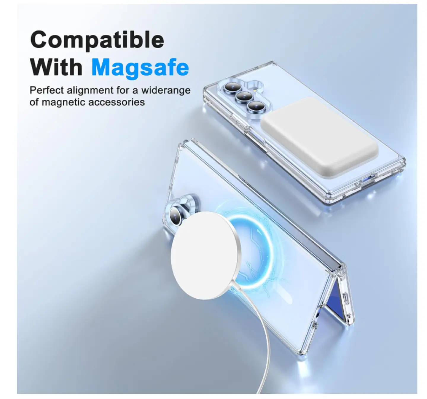 Carcasa Para Samsung Z Fold 7 Transparente MagSafe 3