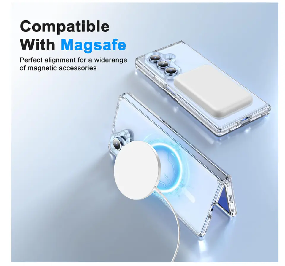 Carcasa Para Samsung Z Fold 7 Transparente MagSafe 3