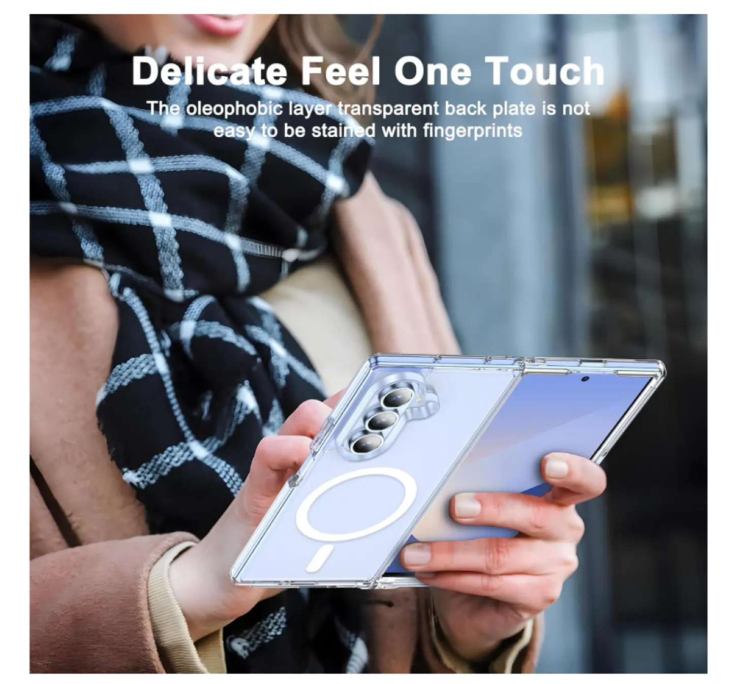Carcasa Para Samsung Z Fold 7 Transparente MagSafe 4