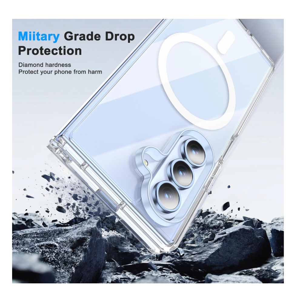 Carcasa Para Samsung Z Fold 7 Transparente MagSafe