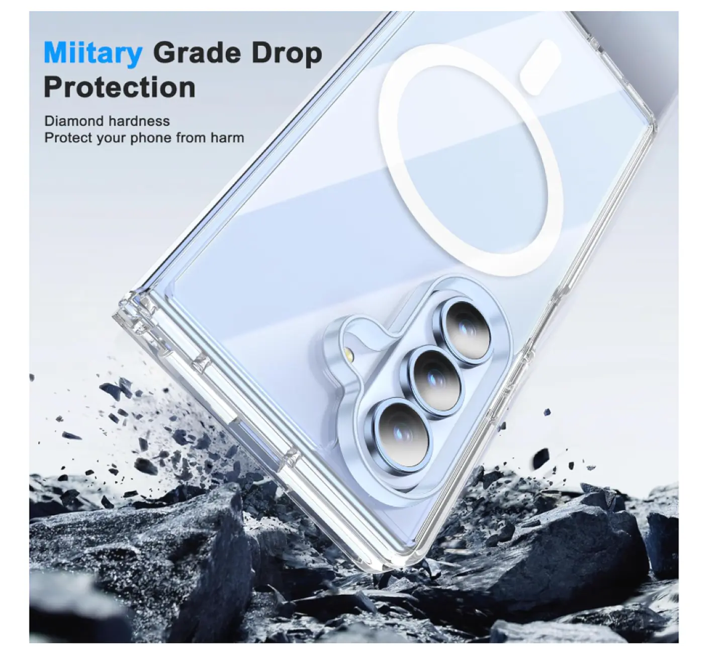 Carcasa Para Samsung Z Fold 7 Transparente MagSafe 5