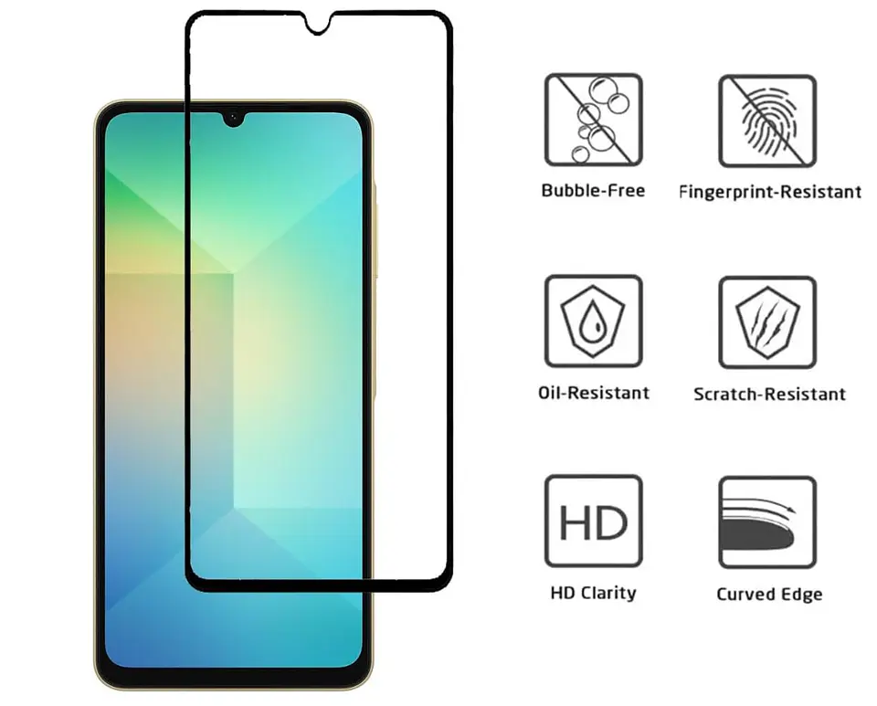 Mica Lámina Vidrio Templado Completa Para Samsung A06 4g 5g 3