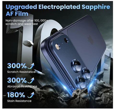 Protector trasero de cámara para iPhone 17 Pro Max Azul