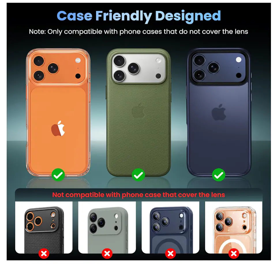 Protector Trasero de Cámara para iPhone 17 Pro Transparente 5