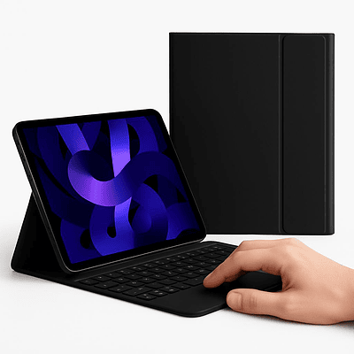 Funda Con Teclado Negro Para iPad A16 11th Gene Touchpad
