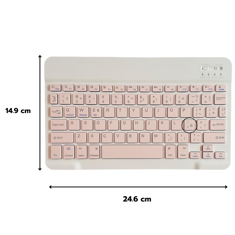 Funda Con Teclado Rosado Para Tablet Lenovo M11 11 Español