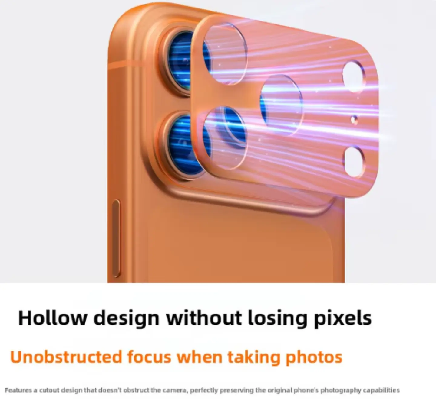 Protector trasero de cámara para iPhone 17 Pro Orange 4