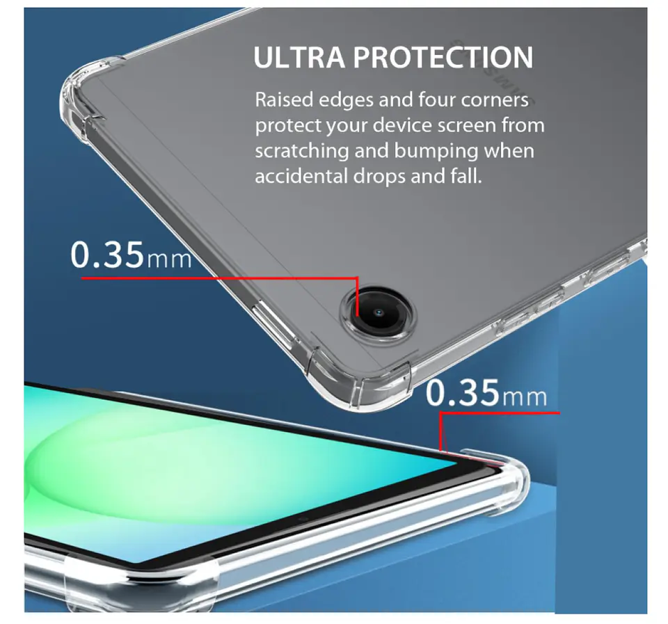 Carcasa Transparente Reforzada Para Tablet Samsung A11 Plus 3