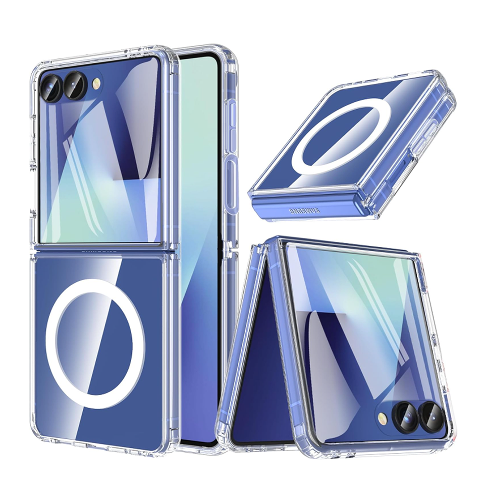 Carcasa Para Samsung Z Flip 7 Transparente MagSafe