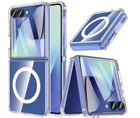 Carcasa Para Samsung Z Flip 7 Transparente MagSafe