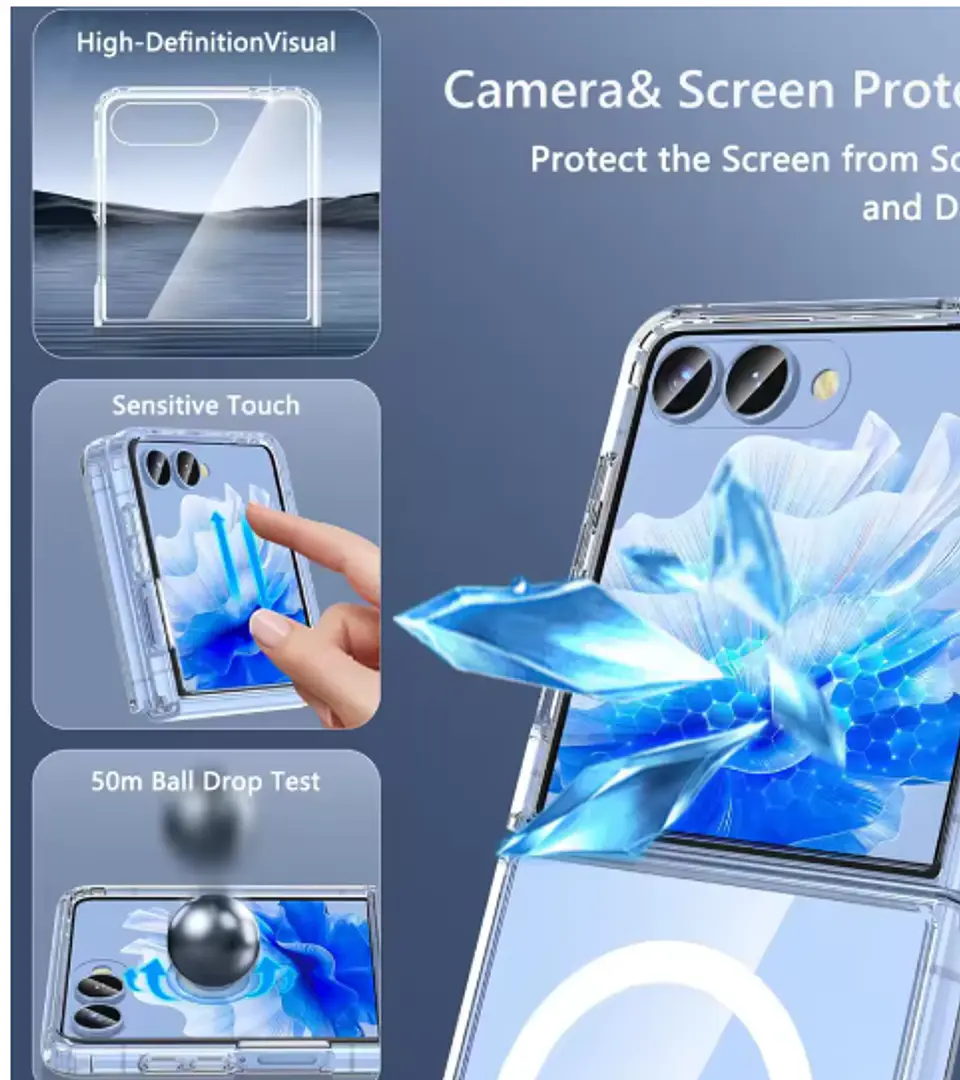 Carcasa Para Samsung Z Flip 7 Transparente MagSafe 4