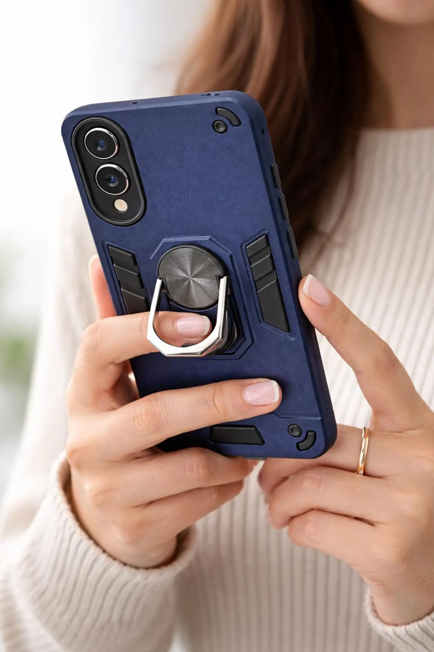 Carcasa Para Samsung S25 Edge Anti Golpes Anillo Azul 2