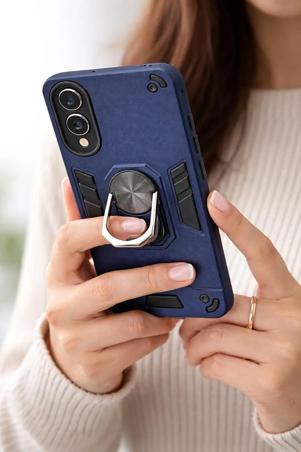 Carcasa Para Samsung S25 Edge Anti Golpes Anillo Azul 2