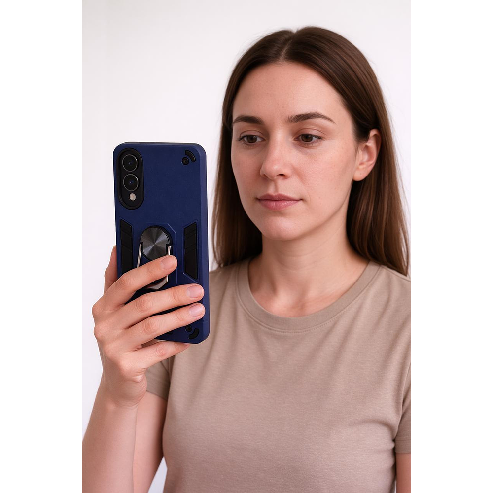 Carcasa Para Samsung S25 Edge Anti Golpes Anillo Azul