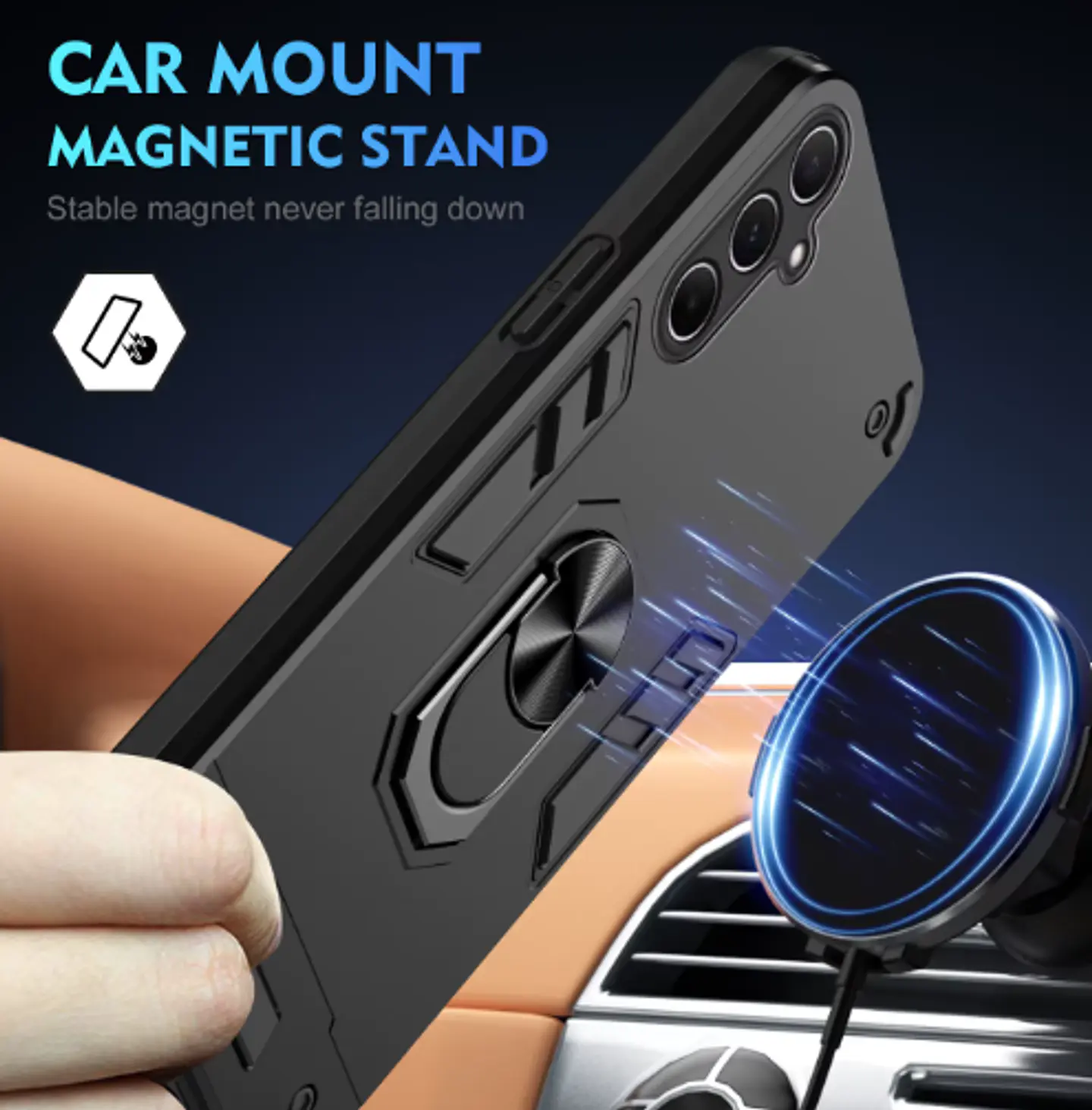 Carcasa Para Samsung A26 5g Anti Golpes Anillo Negro 3