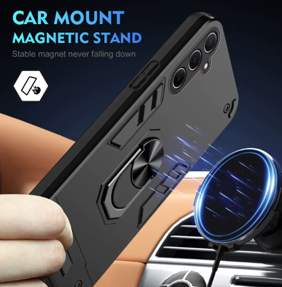 Carcasa Para Samsung A17 5g Anti Golpes Anillo Negro 3
