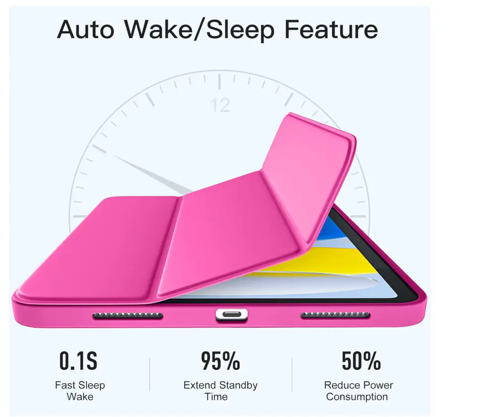 Carcasa Smart Cover Ranura Para iPad Air 11 M4 2026 Fucsia 2