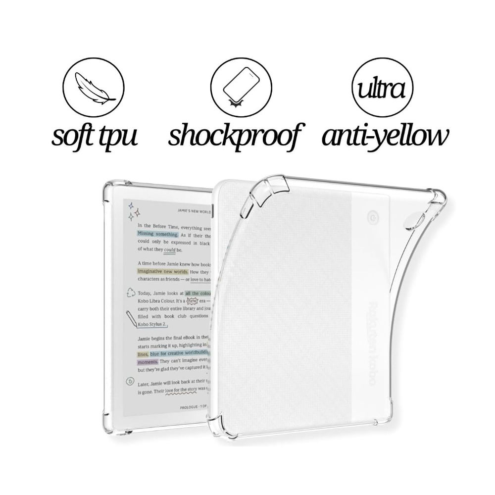 Funda Transparente Para Kobo Libra Colour 2024 7 Pulgadas 