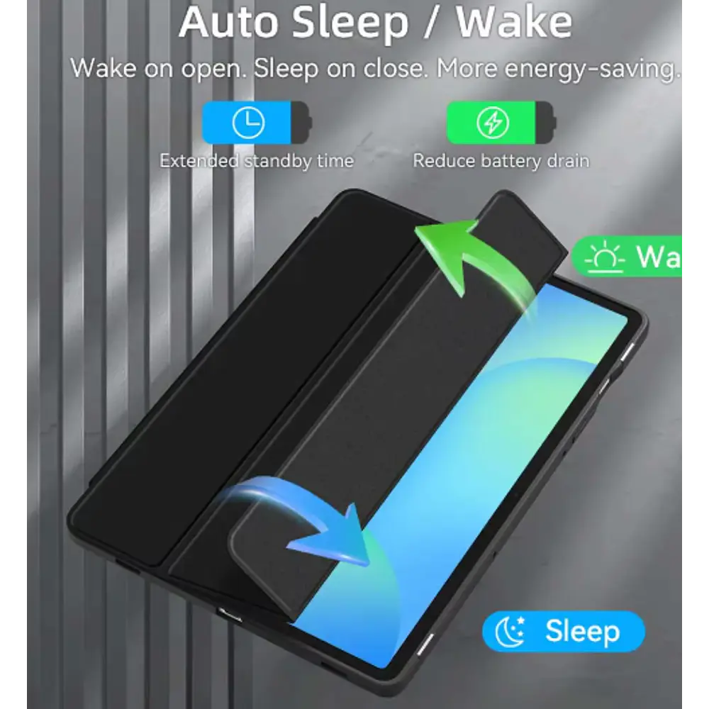 Funda Con Ranura Smartcover Para Tablet Samsung A11+ Plus Negro