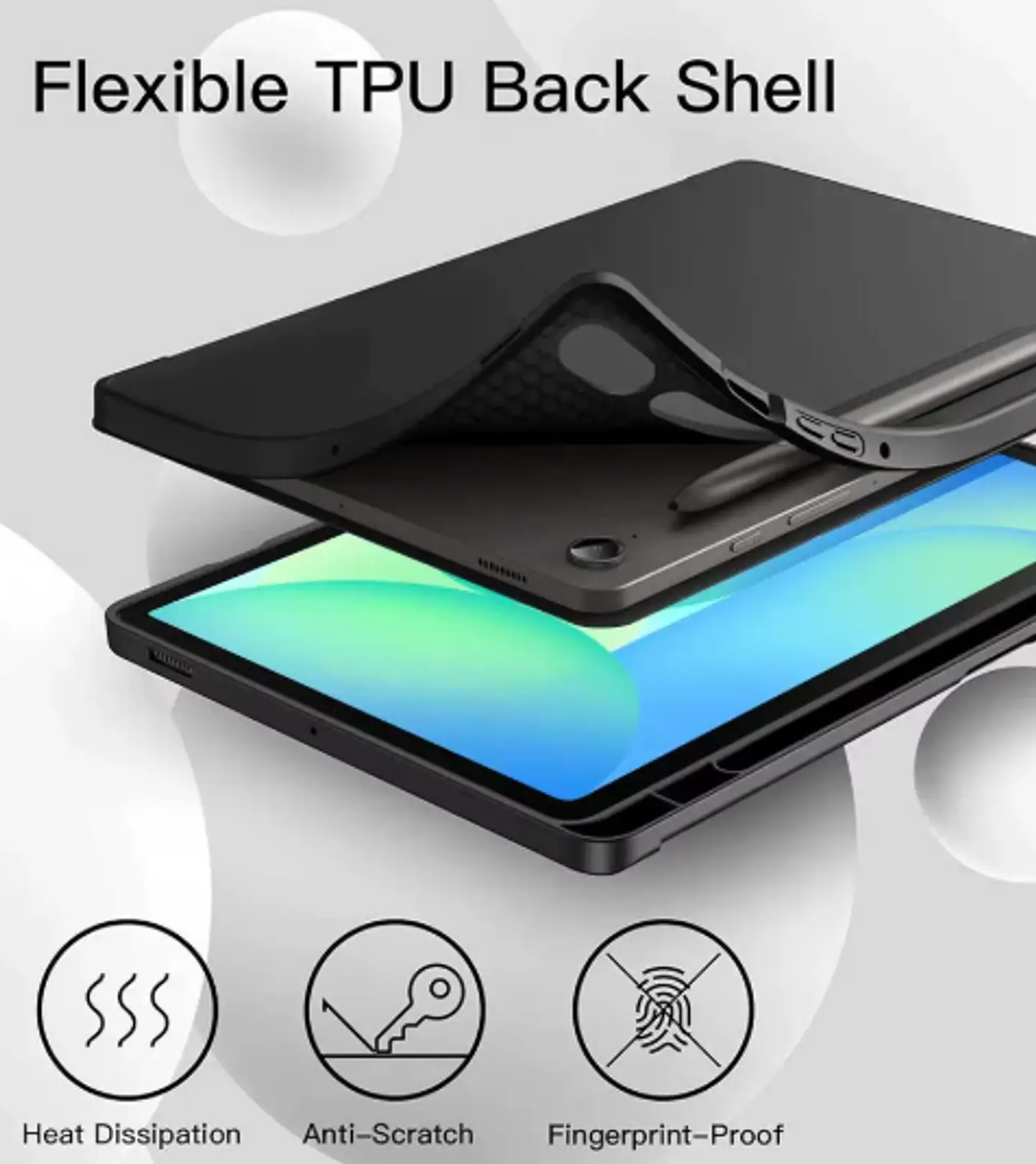 Funda Con Ranura Smartcover Para Tablet Samsung A11+ Plus Negro 3