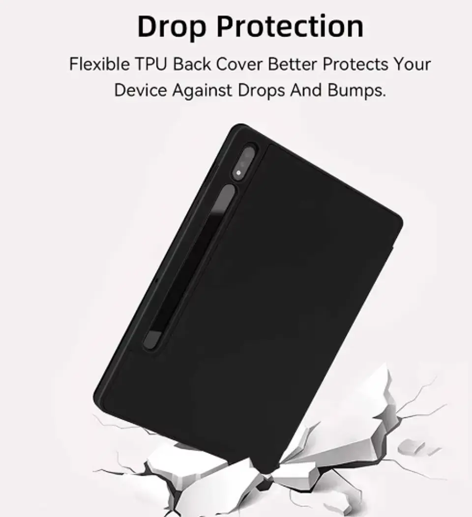 Funda Con Ranura Smartcover Para Tablet Samsung A11+ Plus Negro 6